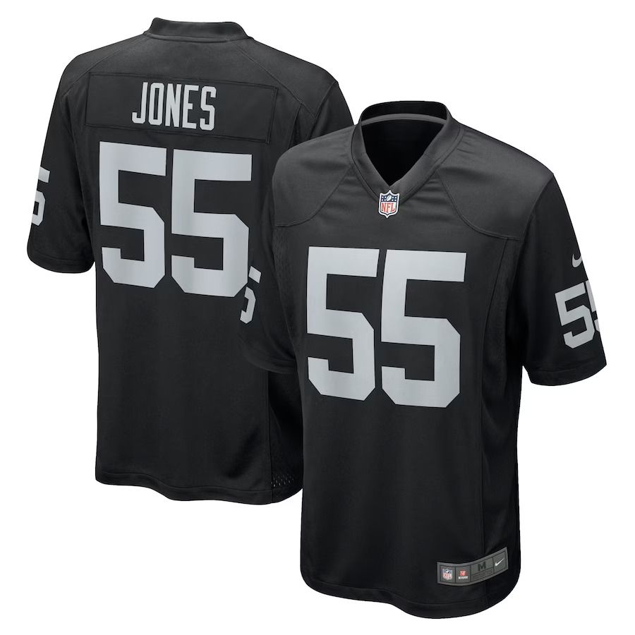 Men Las Vegas Raiders 55 Chandler Jones Nike Black Game NFL Jersey